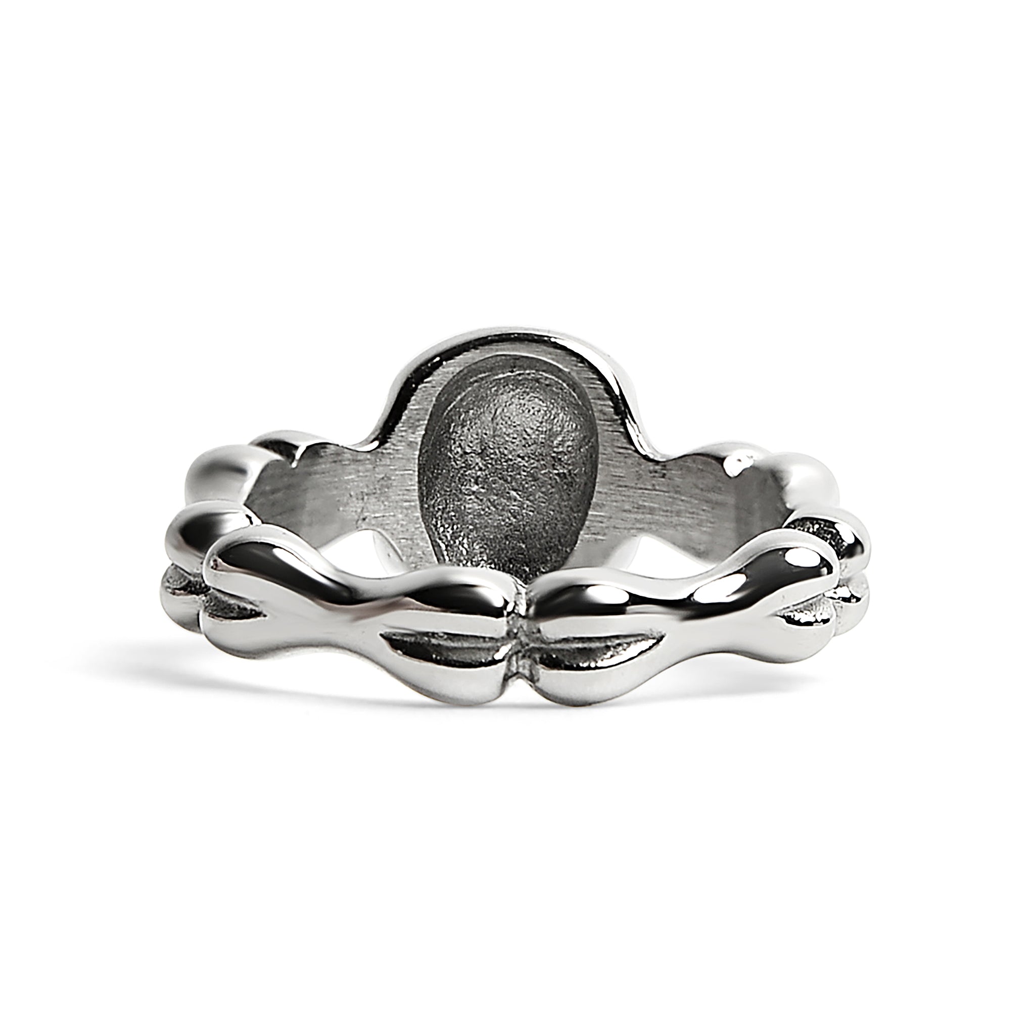 Stainless Steel Skull And Bones Women's Ring