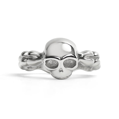Stainless Steel Skull And Bones Women's Ring
