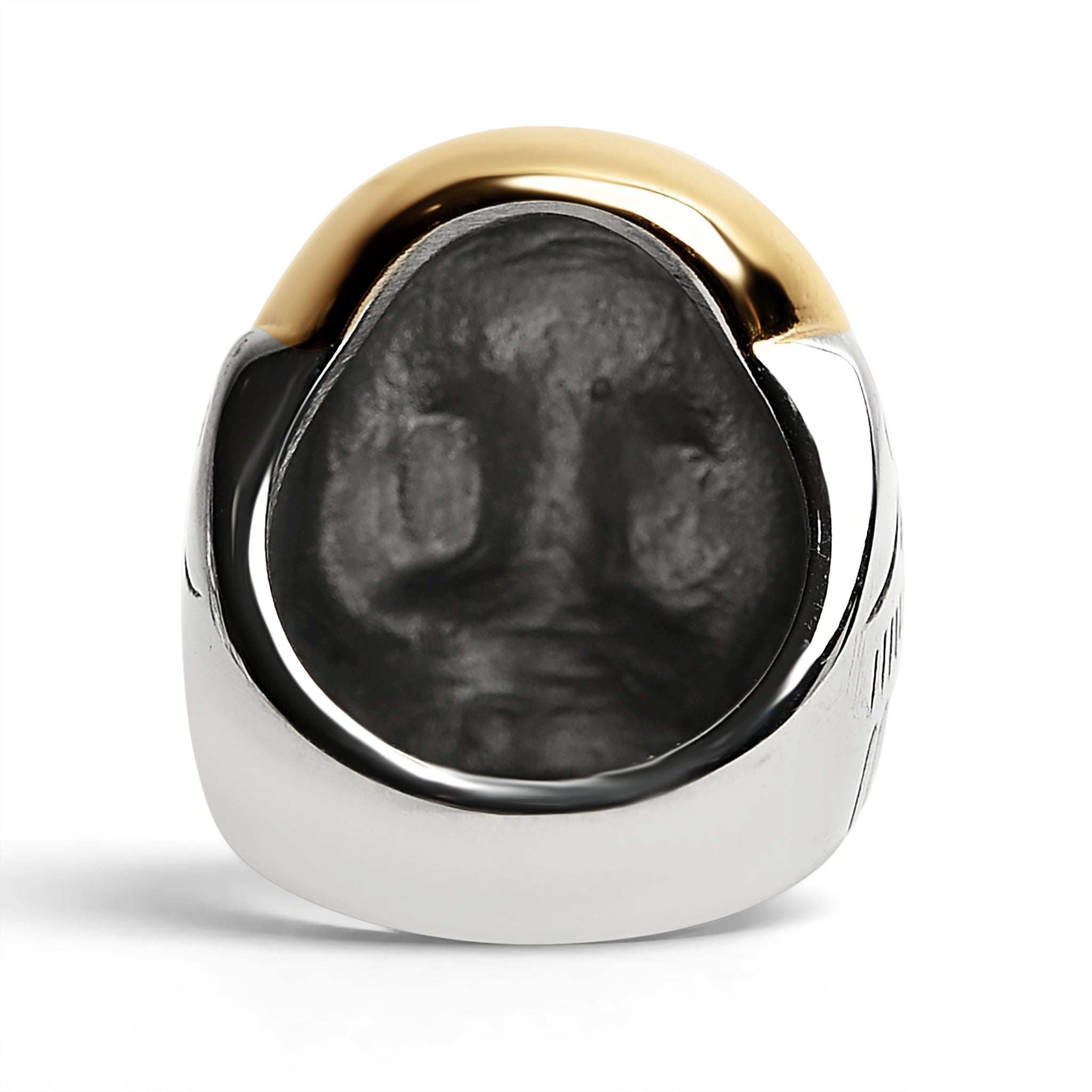 Stainless Steel And 18K Gold PVD Coated Skull Ring