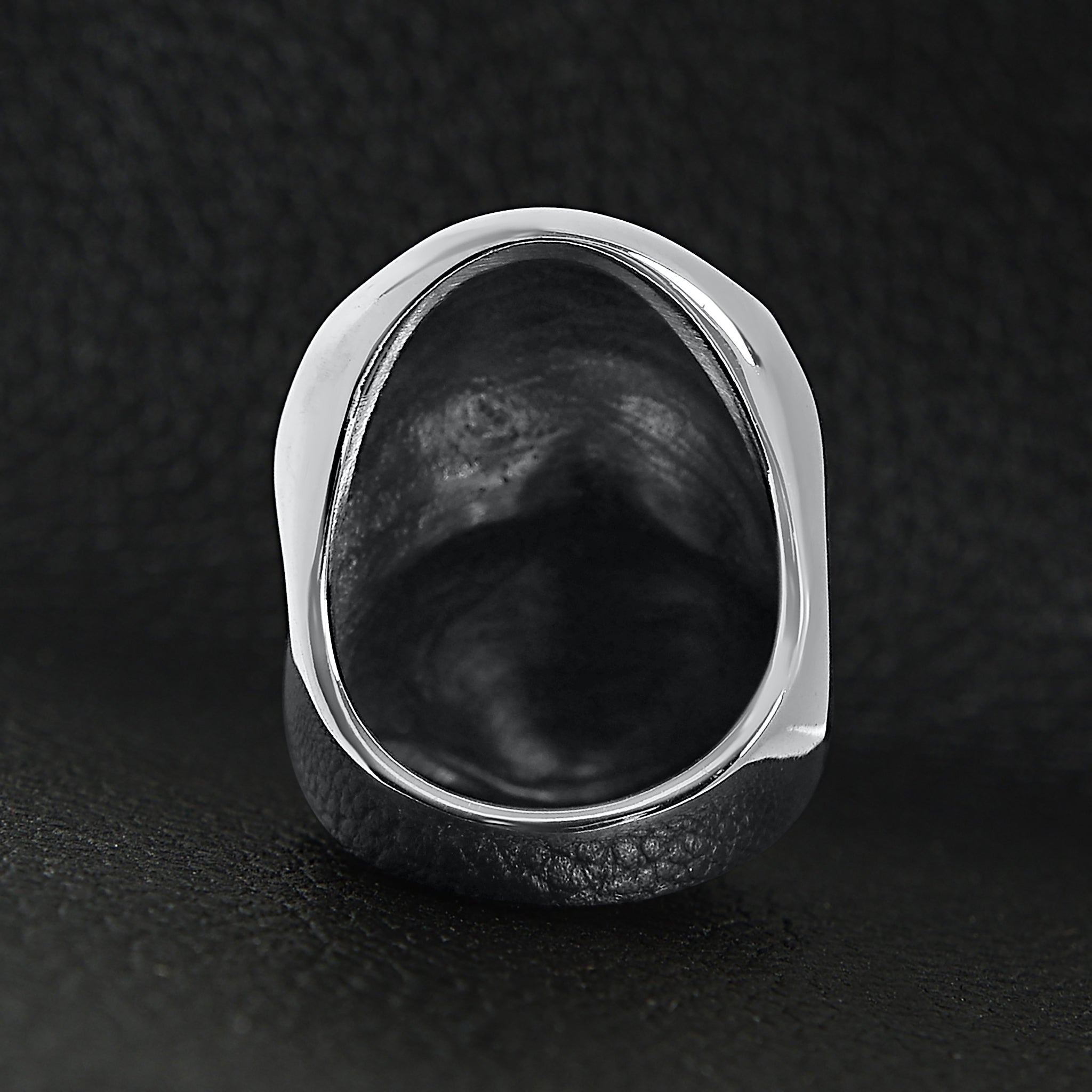 Stainless Steel USA American Flag Covered Skull Ring