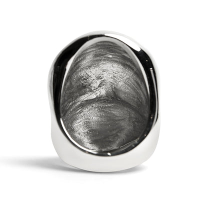 Stainless Steel USA American Flag Covered Skull Ring
