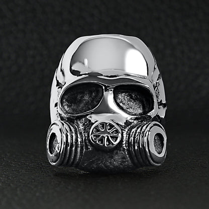 Stainless Steel Gas Mask Skull Ring