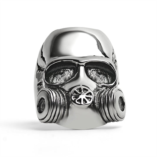 Stainless Steel Gas Mask Skull Ring