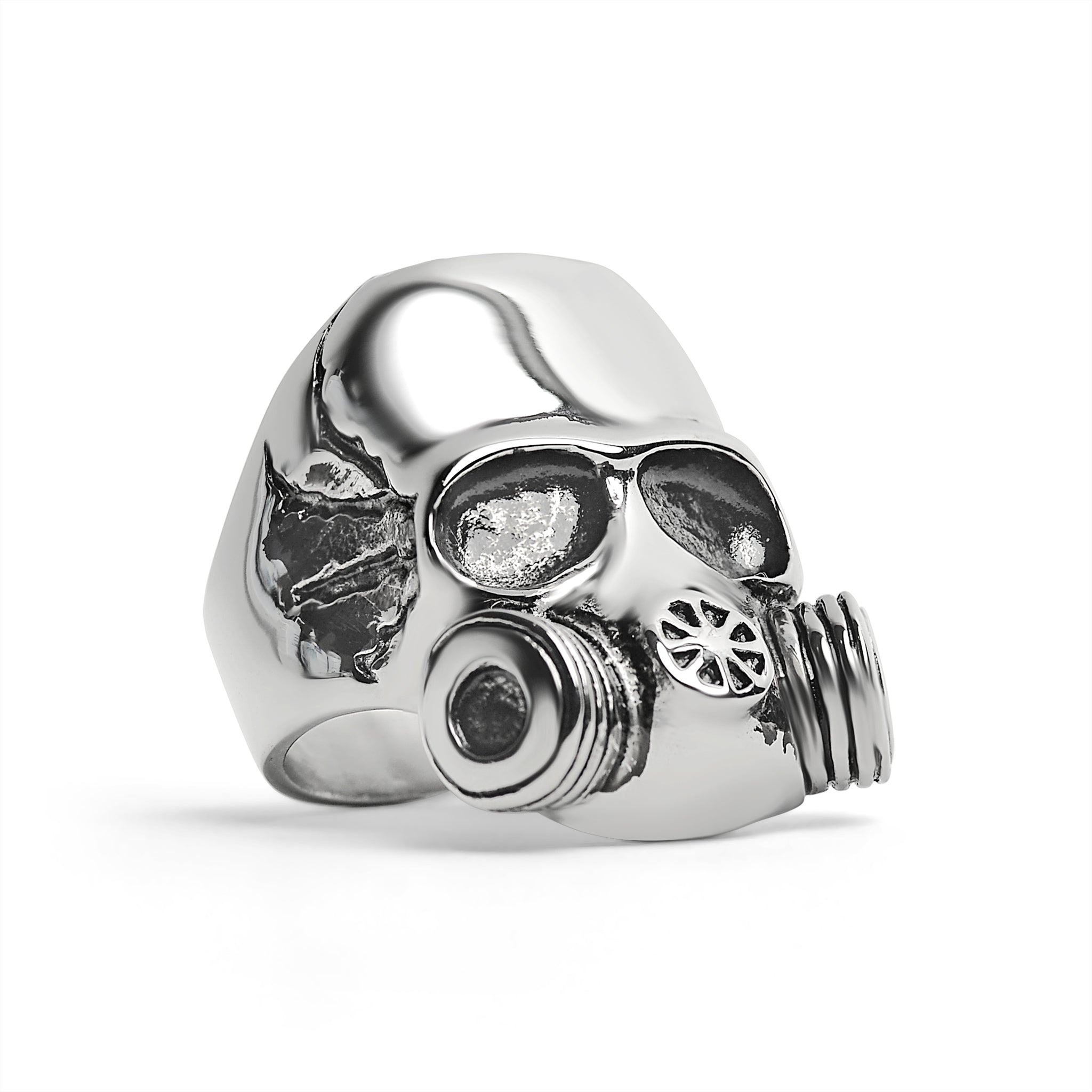 Stainless Steel Gas Mask Skull Ring
