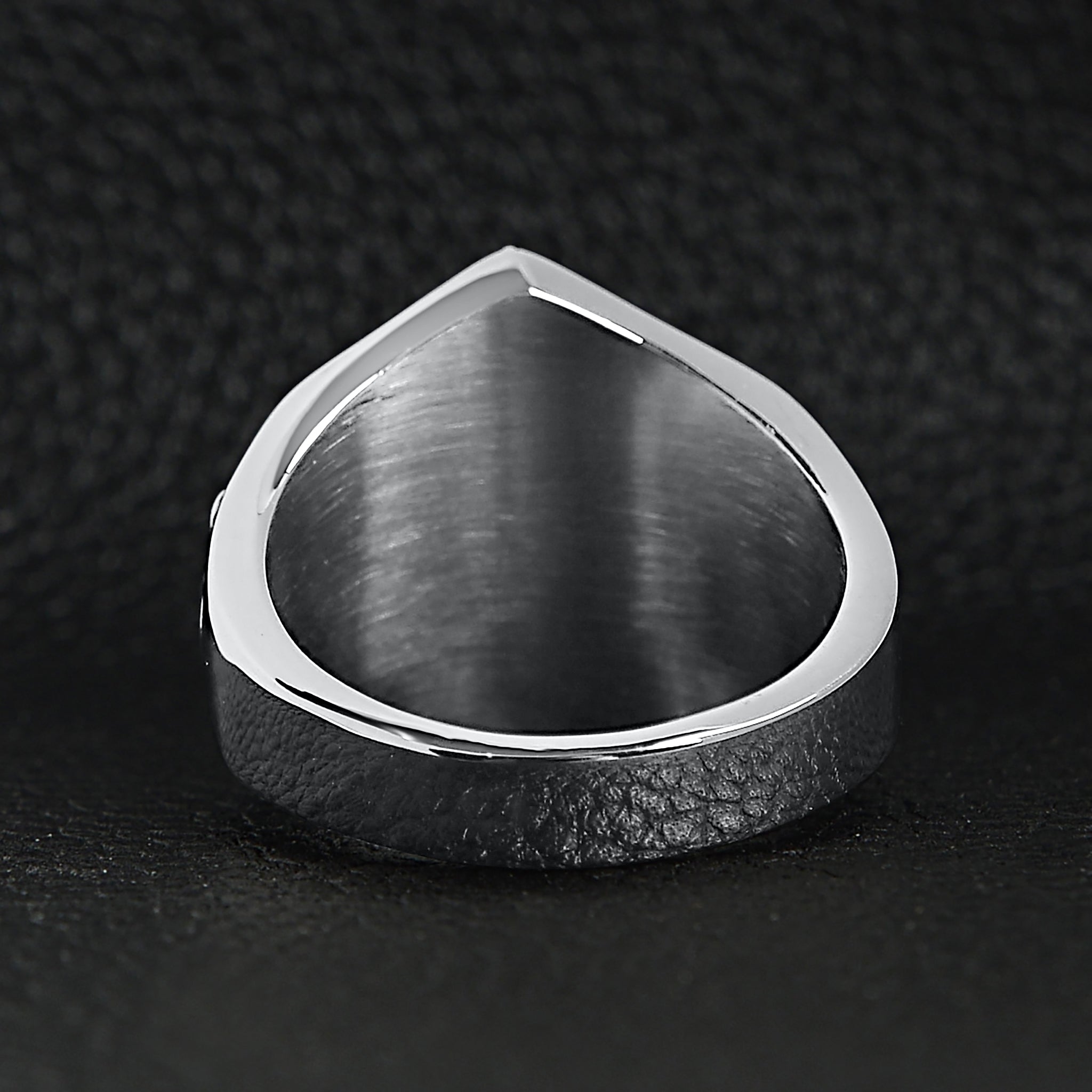 Stainless Steel "1%er" With Skull Accents Signet Ring
