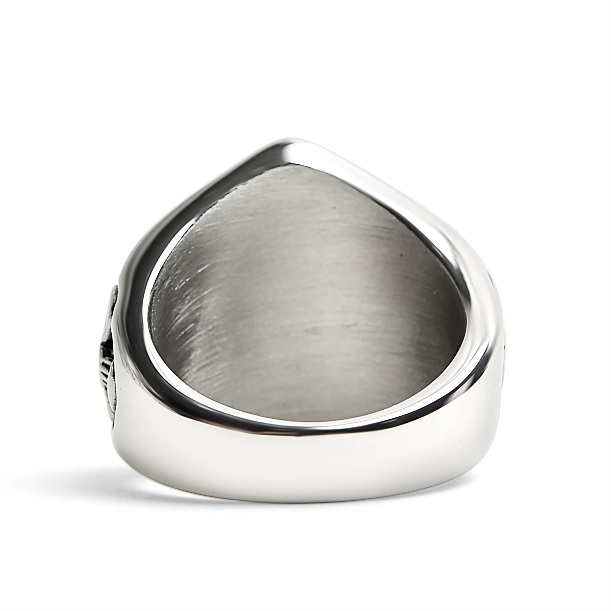 Stainless Steel "1%er" With Skull Accents Signet Ring