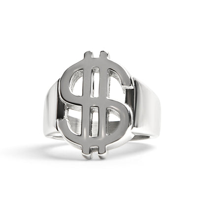 Stainless Steel Money Sign Women's Ring