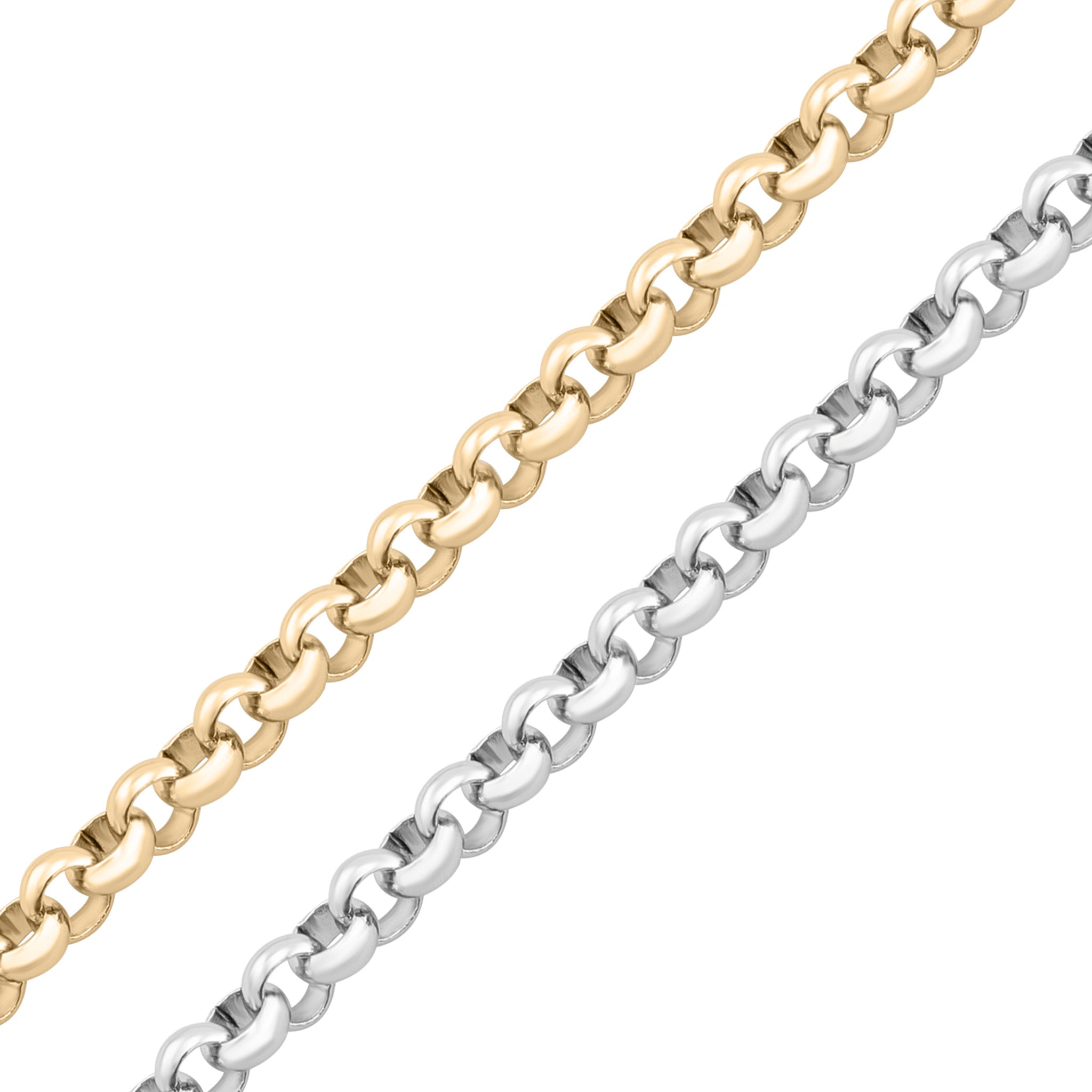3mm 18K Gold PVD Stainless Steel Rolo Permanent Jewelry Chain By The Foot