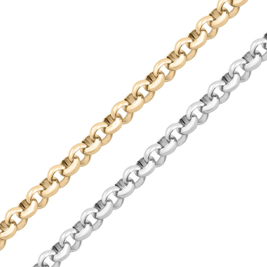 3mm 18K Gold PVD Stainless Steel Rolo Permanent Jewelry Chain By The Foot