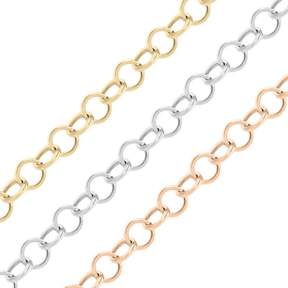 3mm 18K Gold PVD Stainless Steel Circle Cable Permanent Jewelry Chain By The Foot