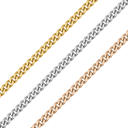2.5mm 18K Gold PVD Stainless Steel Diamond Cut Curb Permanent Jewelry Chain By The Foot