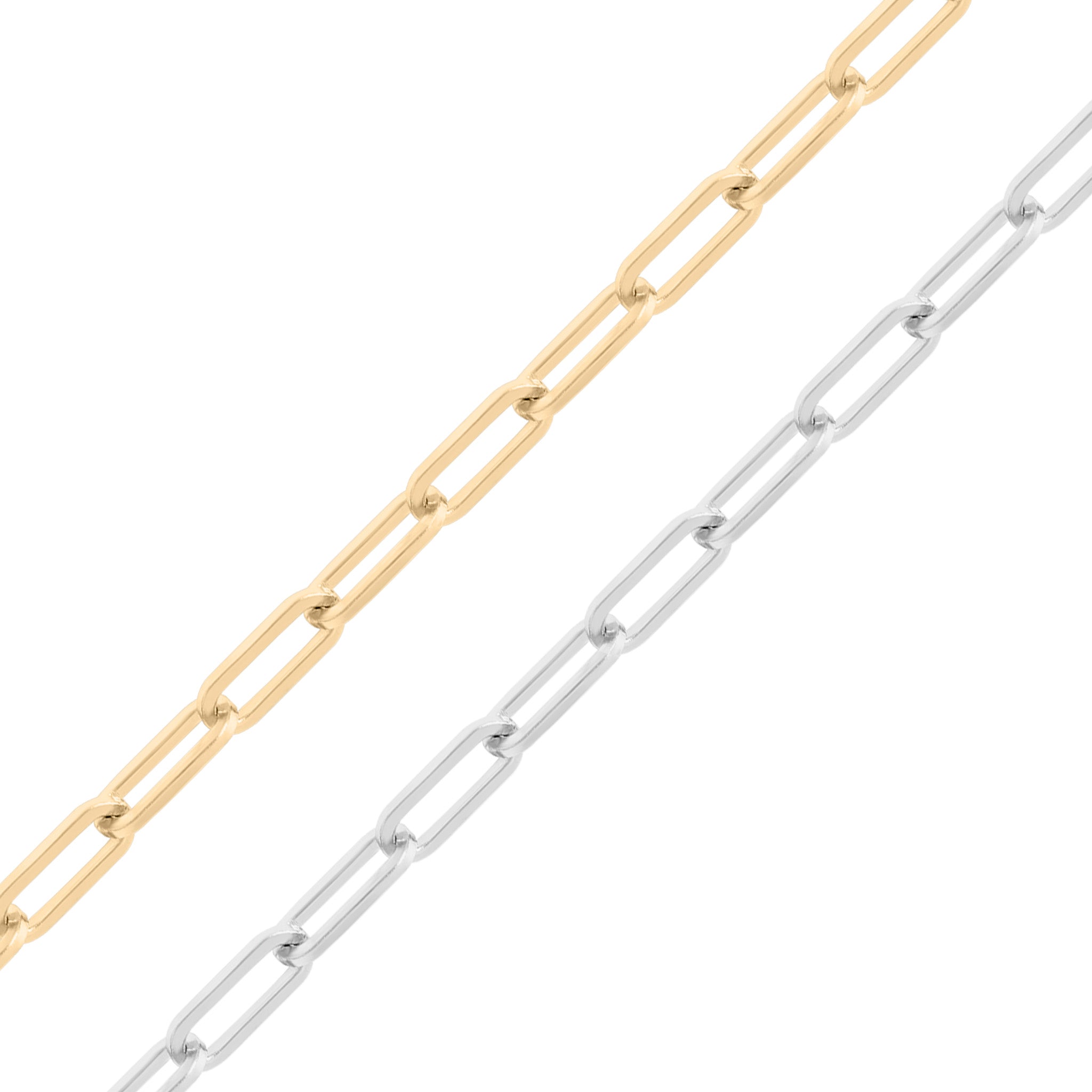 18K Gold PVD Stainless Steel Paperclip Chain - By The Foot