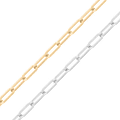 18K Gold PVD Stainless Steel Paperclip Chain - By The Foot
