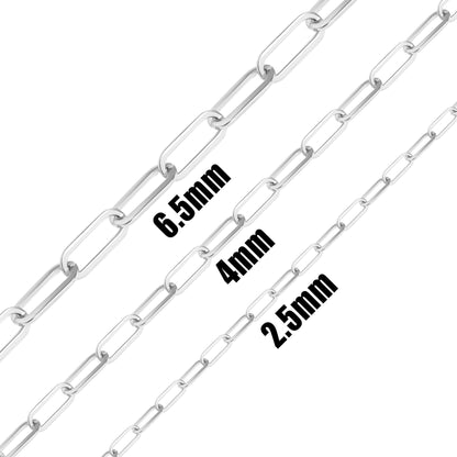 18K Gold PVD Stainless Steel Paperclip Chain - By The Foot