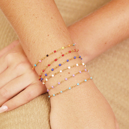 18K Gold PVD Stainless Steel Beaded Chain - By The Foot