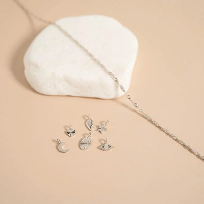 Permanent Jewelry Left Side .925 Sterling Silver Broken Heart Charm