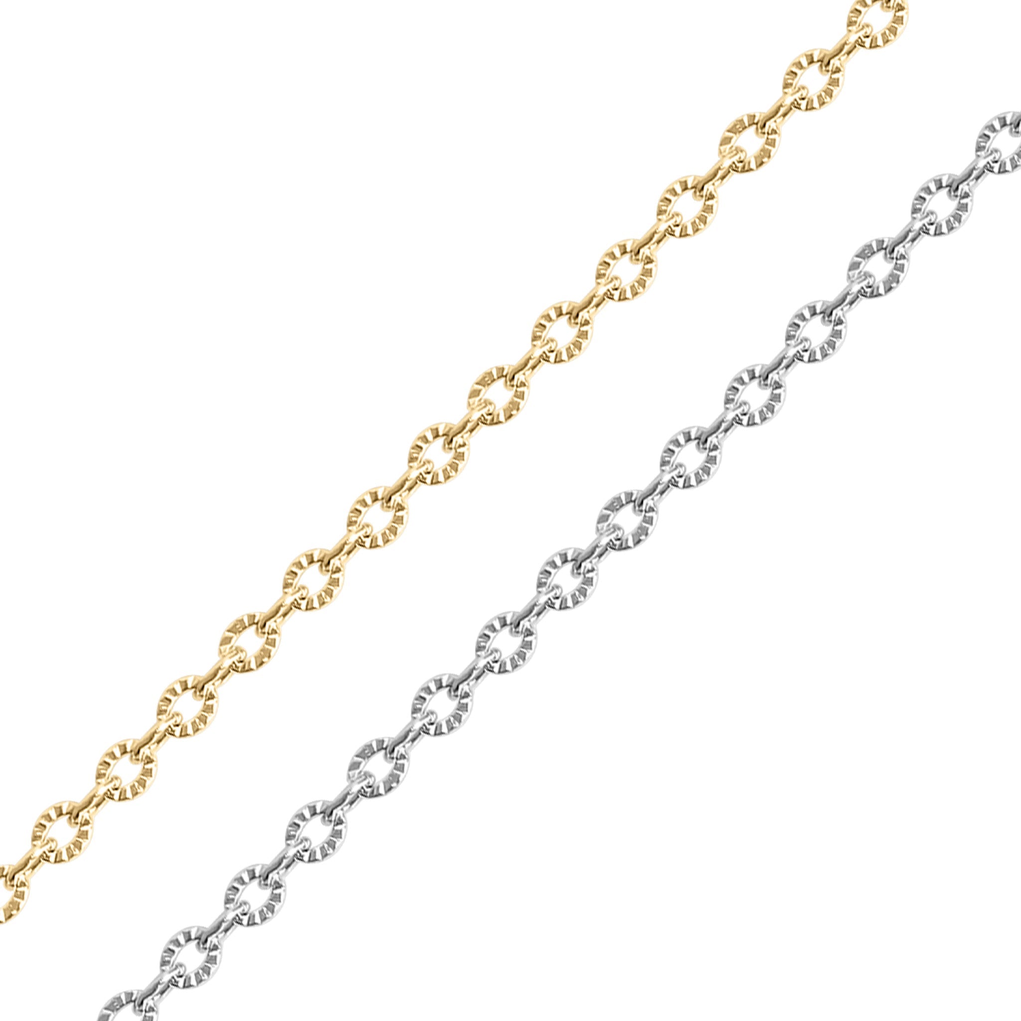 18K Gold PVD Stainless Steel Crimped Oval Chain - By The Foot