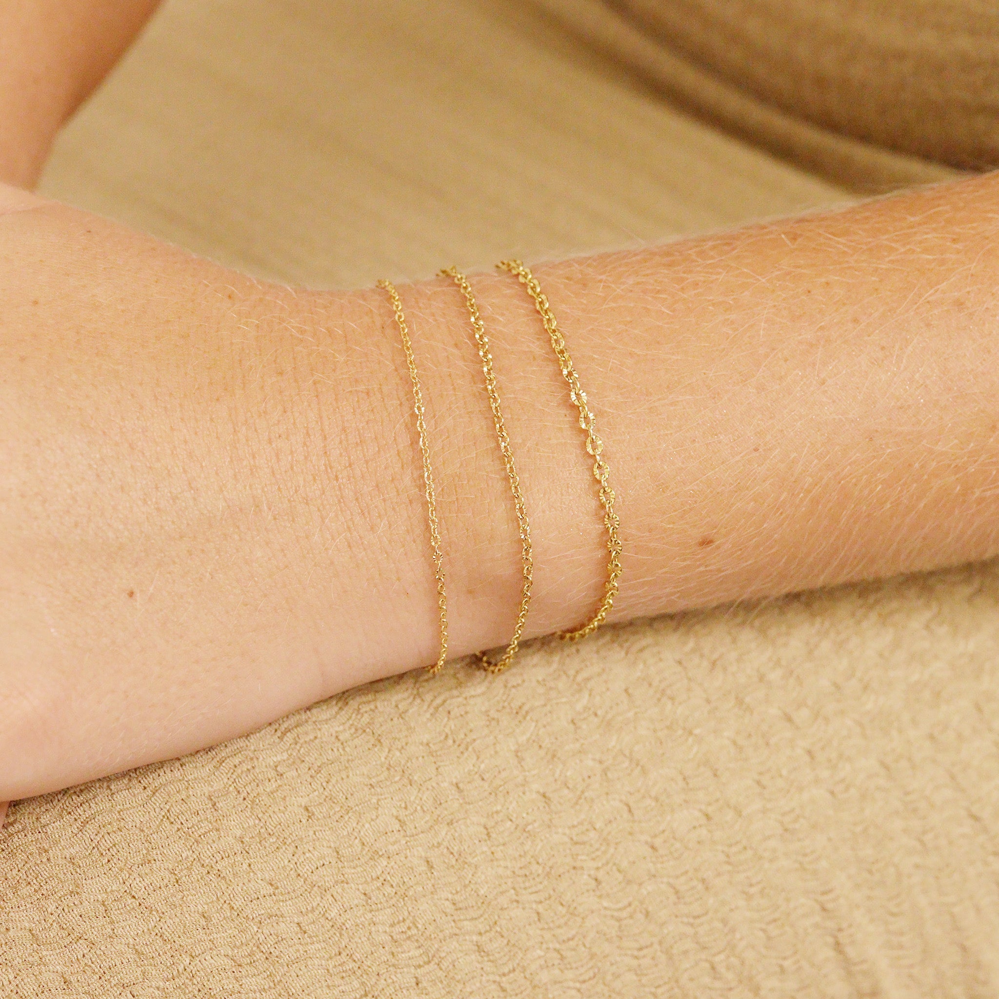 18K Gold PVD Stainless Steel Crimped Oval Chain - By The Foot