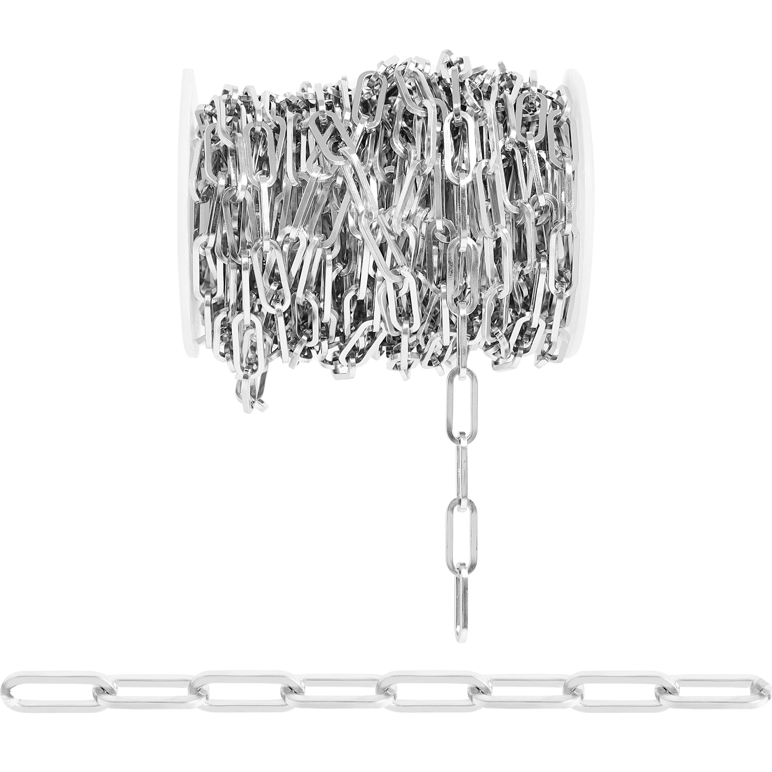 Stainless Steel 7mm Paperclip Chain - By The Foot