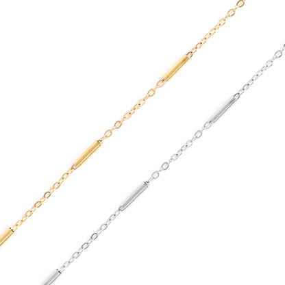 18K Gold PVD Stainless Steel Satellite Bar Chain - By The Foot