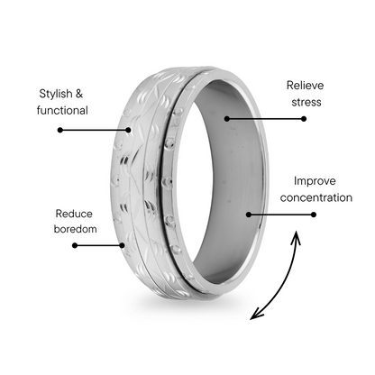 Pattern Groove Center With Circular Groove Edges Stainless Steel Spinner Center Ring