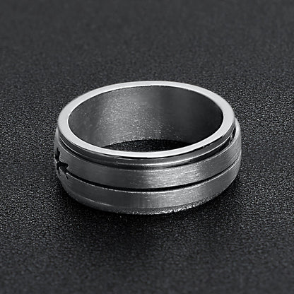 Stainless Steel Cutout Cross Spinner Ring