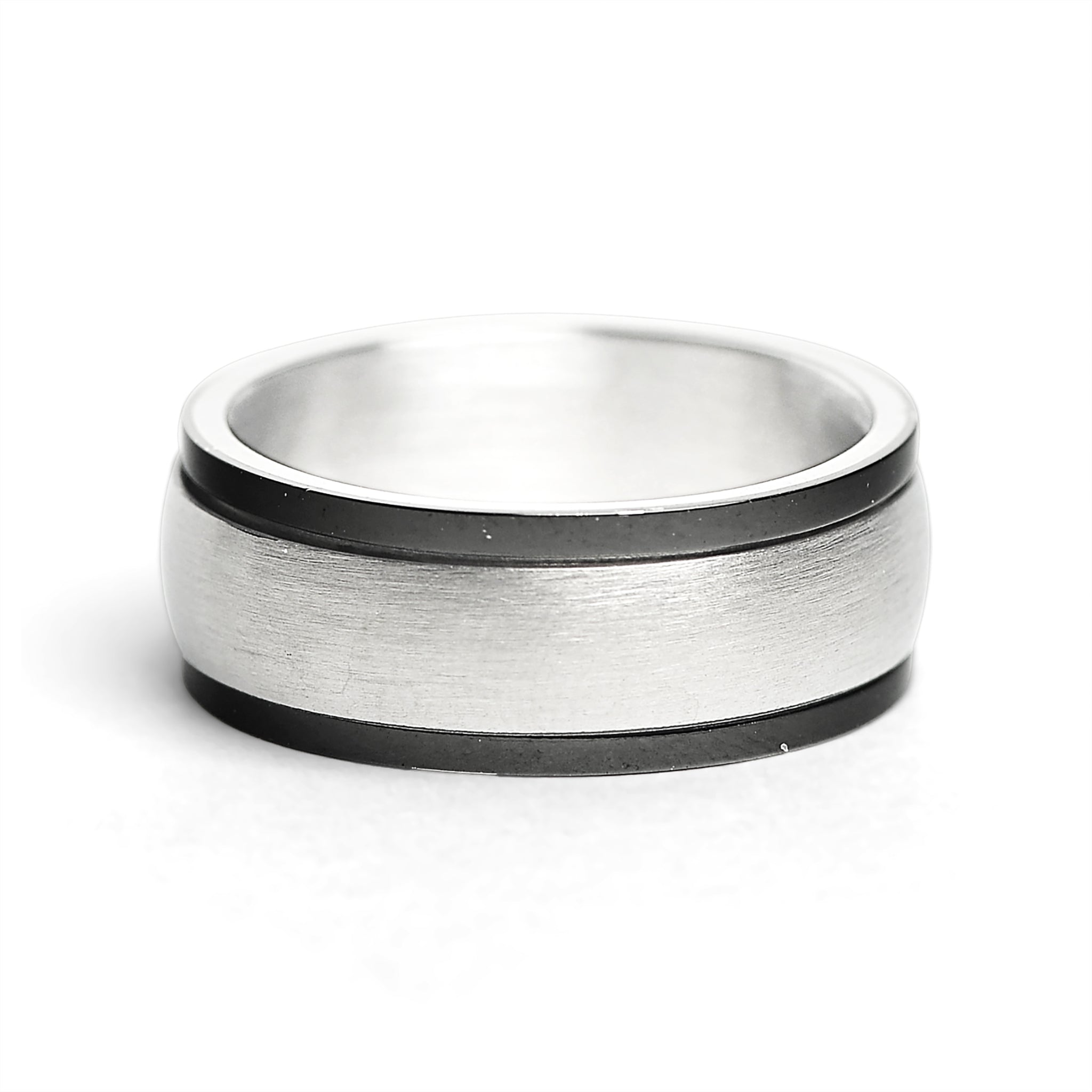 Stainless Steel Highly Polished Black Trim Spinner Center Ring