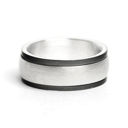 Stainless Steel Highly Polished Black Trim Spinner Center Ring