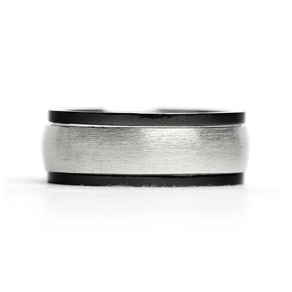 Stainless Steel Highly Polished Black Trim Spinner Center Ring
