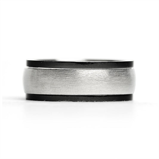 Stainless Steel Highly Polished Black Trim Spinner Center Ring