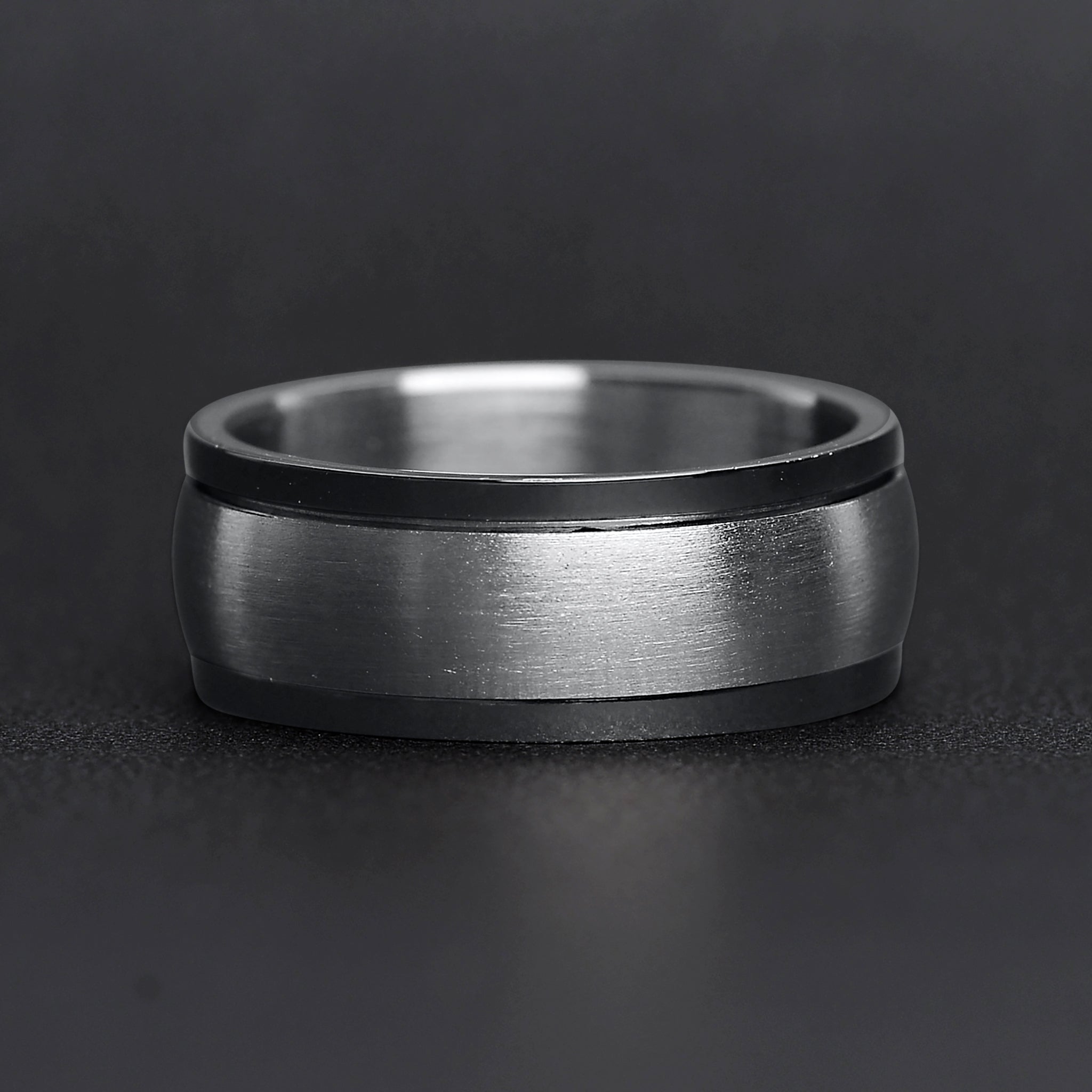 Stainless Steel Highly Polished Black Trim Spinner Center Ring