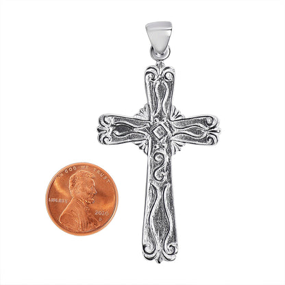 Sterling Silver Filigree Cross Pendant