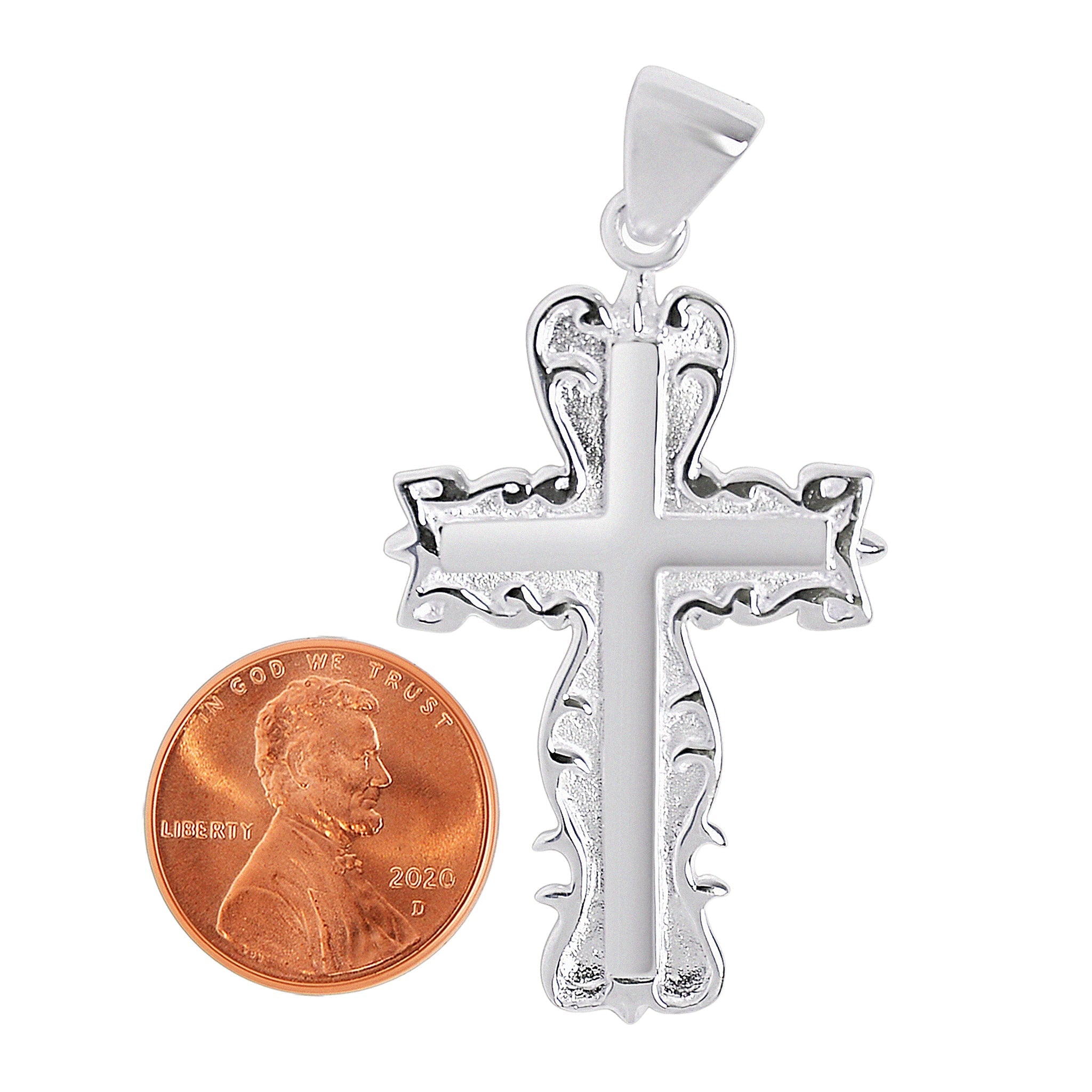 Sterling Silver Detailed Cross Pendant