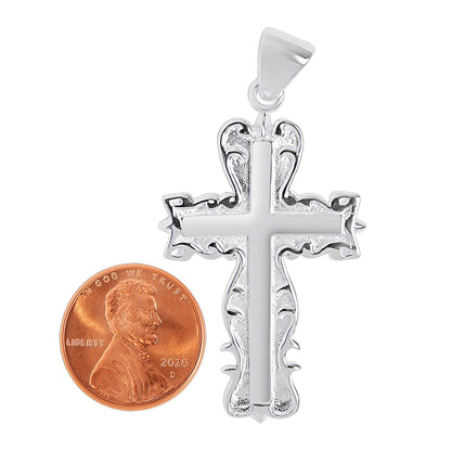 Sterling Silver Detailed Cross Pendant