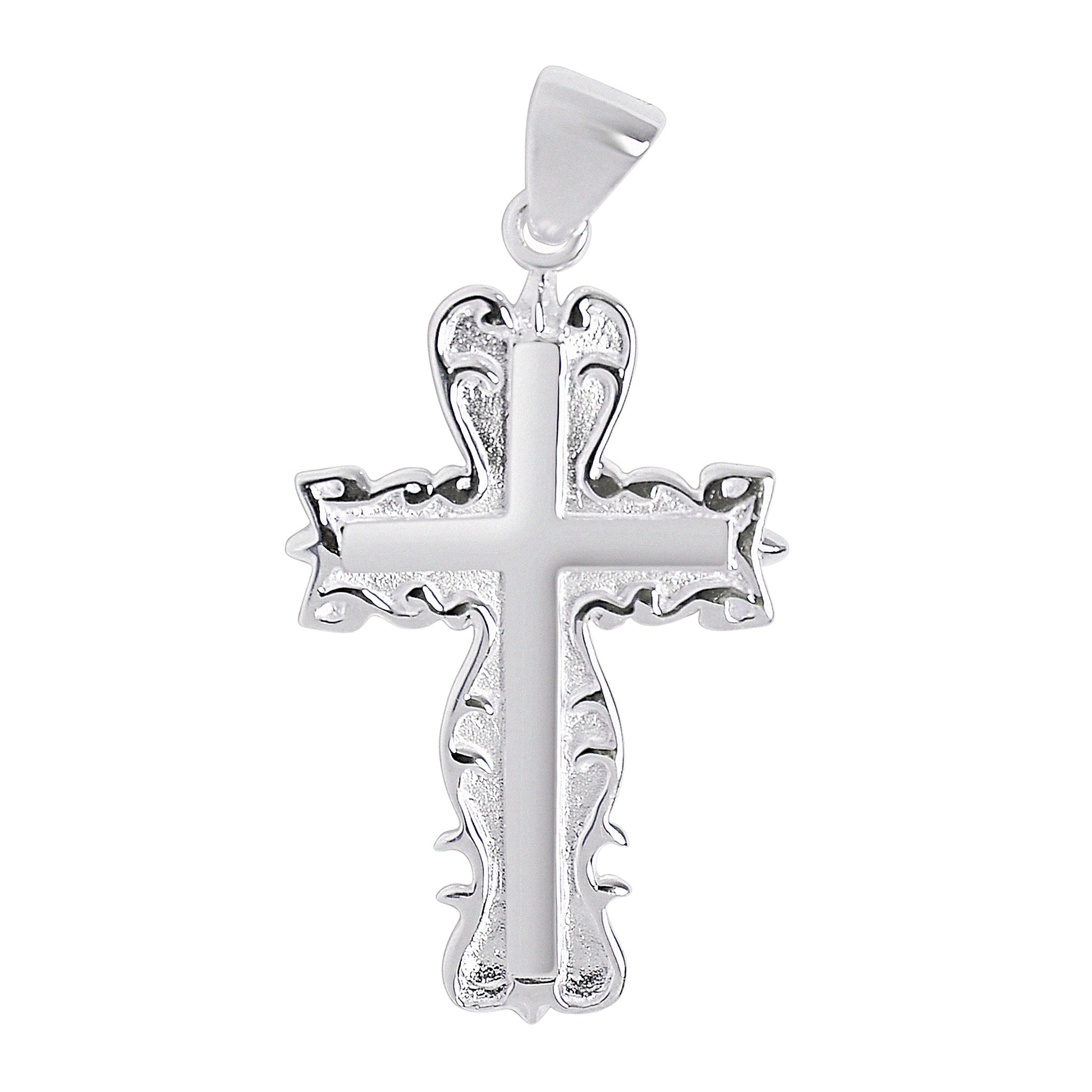 Sterling Silver Detailed Cross Pendant