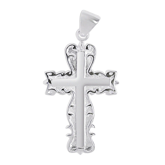 Sterling Silver Detailed Cross Pendant