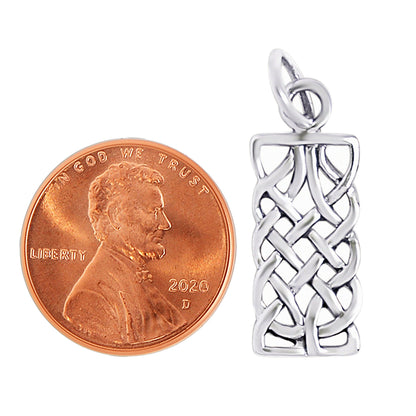 Sterling Silver Celtic Knot Rectangle Pendant