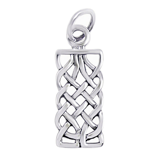 Sterling Silver Celtic Knot Rectangle Pendant