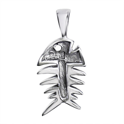 Sterling Silver Fish Bone Pendant