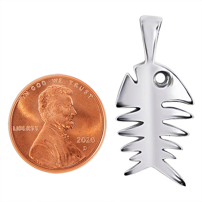 Sterling Silver Fish Bone Pendant
