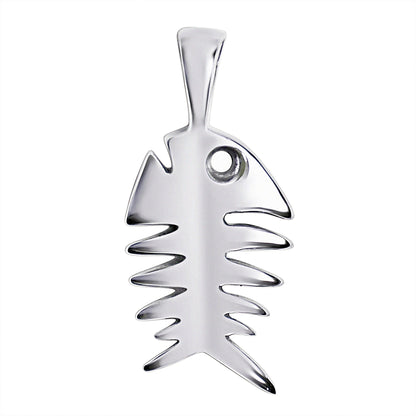 Sterling Silver Fish Bone Pendant