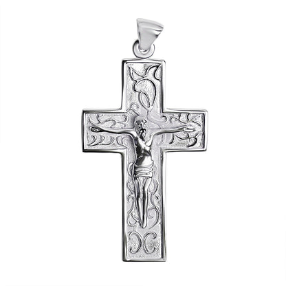 Sterling Silver Filigree Crucifix Cross Pendant