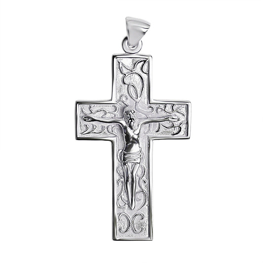 Sterling Silver Filigree Crucifix Cross Pendant