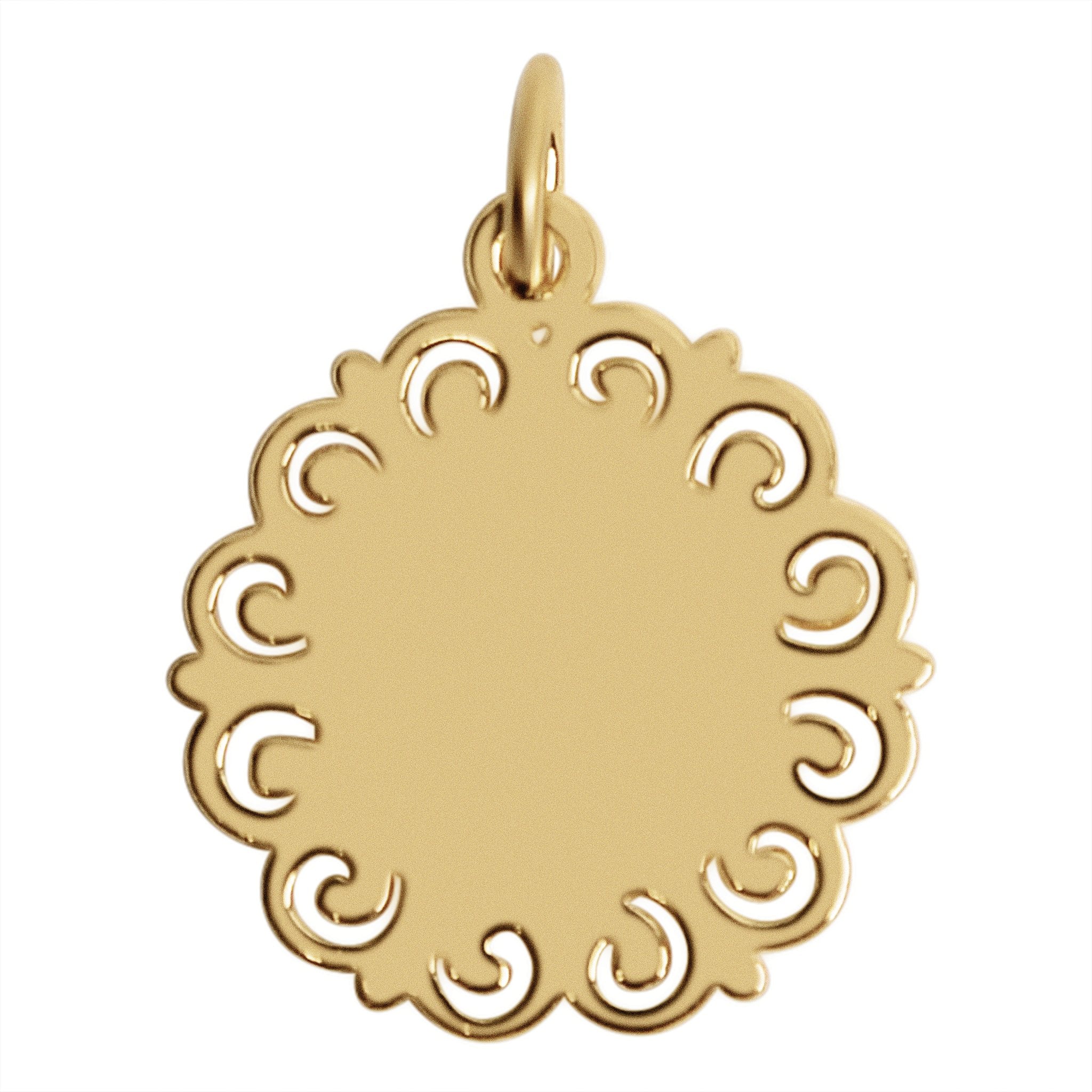 Sterling Silver 18K Gold PVD Coated Gold "Confirmation" Cross Pendant