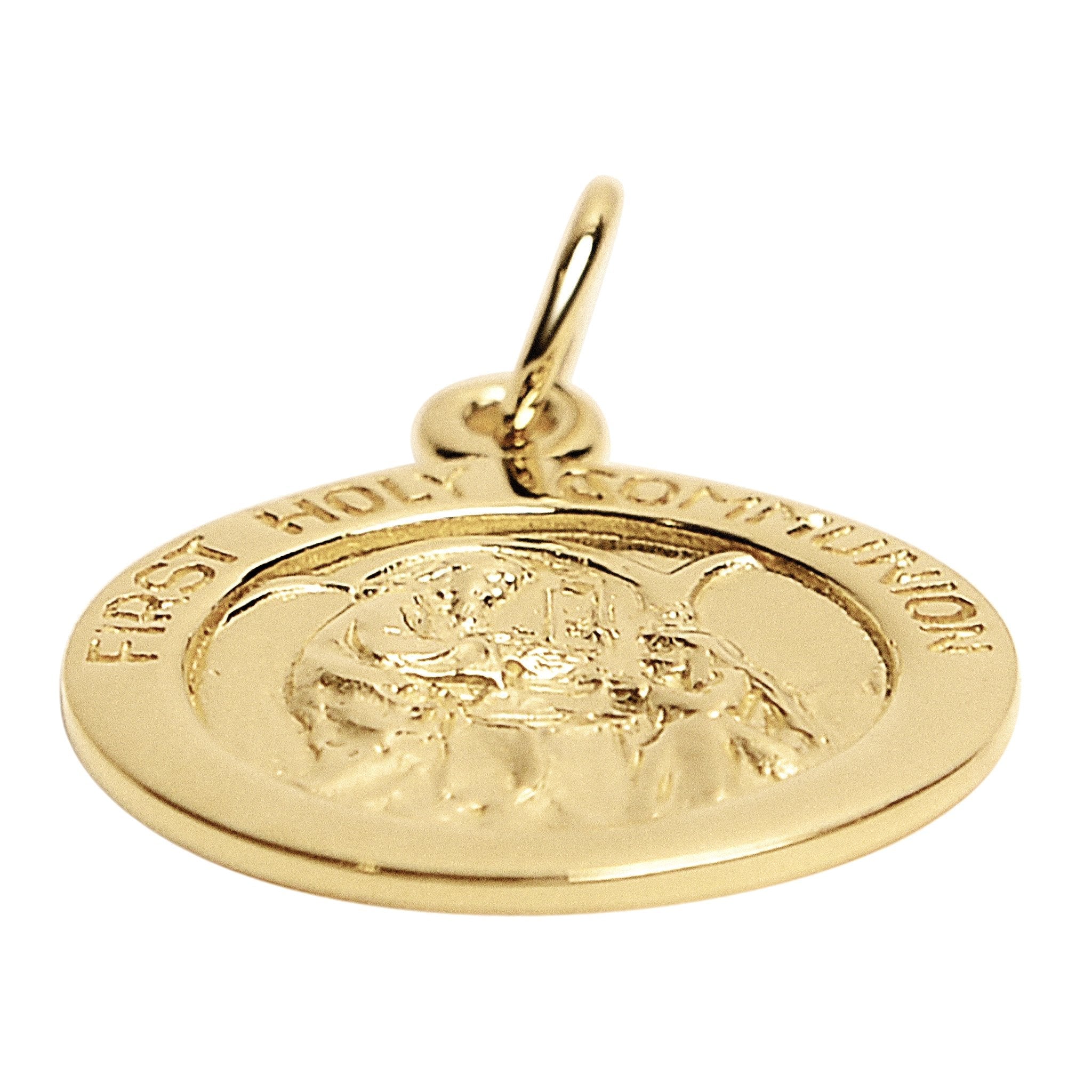 Sterling Silver 18K Gold PVD Coated "First Holy Communion" Pendant