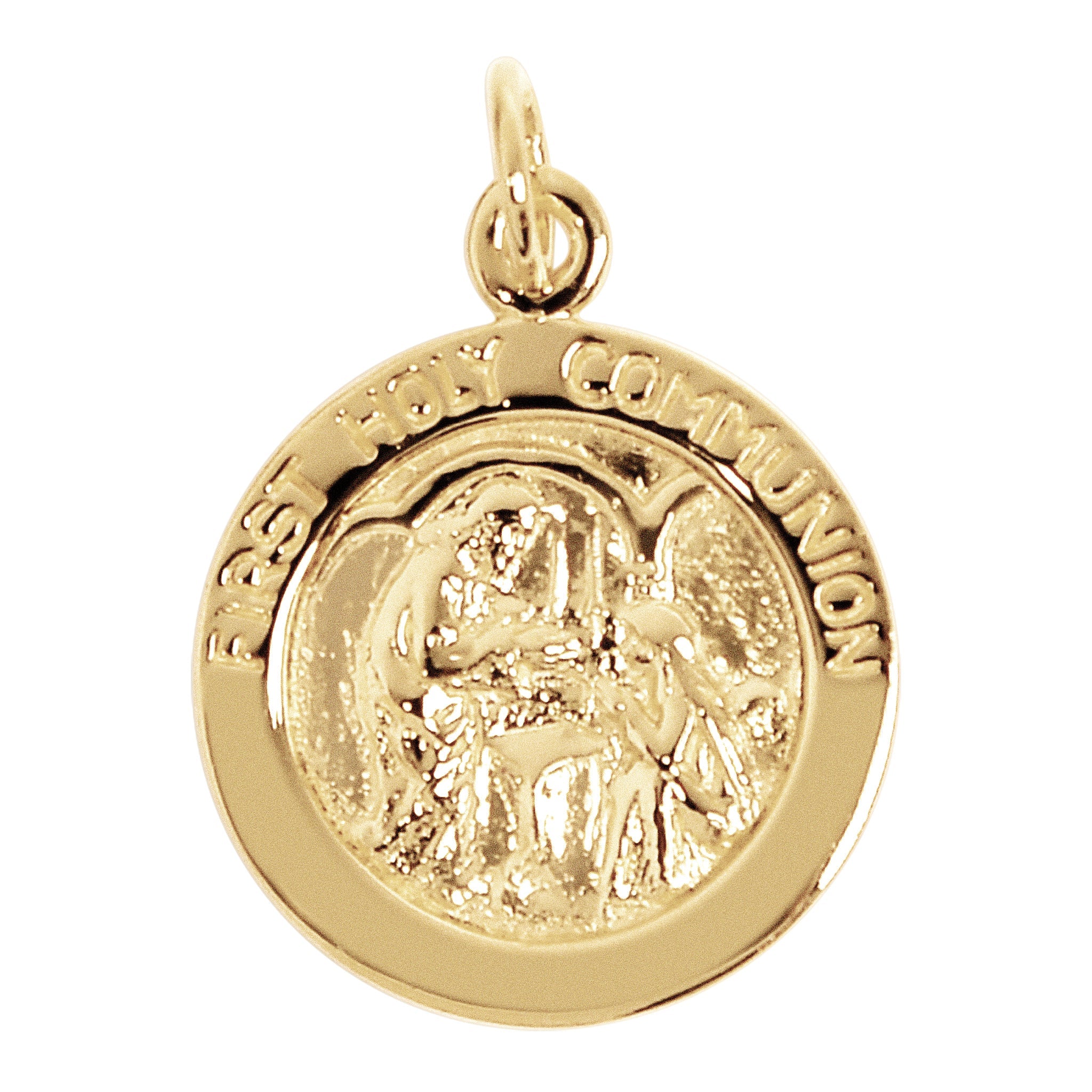 Sterling Silver 18K Gold PVD Coated "First Holy Communion" Pendant
