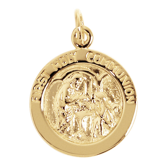 Sterling Silver 18K Gold PVD Coated "First Holy Communion" Pendant