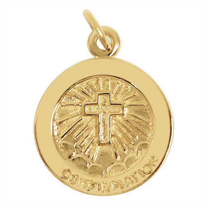 Sterling Silver 18K Gold PVD Coated "Confirmation" Cross Pendant