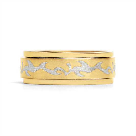 Smoke Gold Stainless Steel Spinner Ring