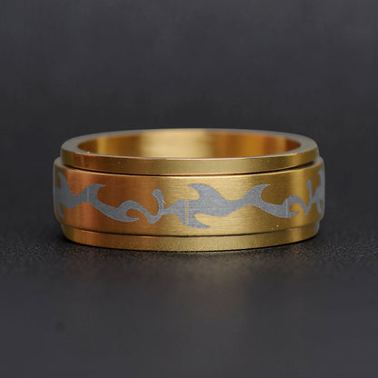 Smoke Gold Stainless Steel Spinner Ring